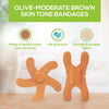 Tru-Colour Skin Tone Fingertip & Knuckle Bandages: Olive Single Bag (20-Count, Green Bag) - Tru-Colour Bandages