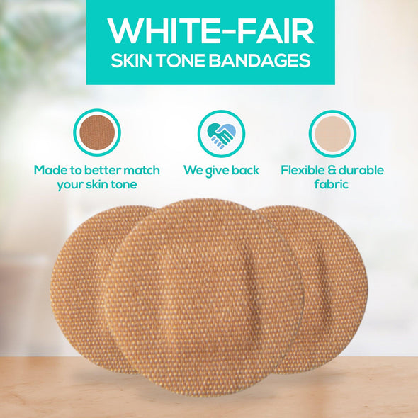 Tru-Colour Skin Tone Spot Bandages: Beige Single Bag (50-Count, Aqua Bag) - Tru-Colour Bandages