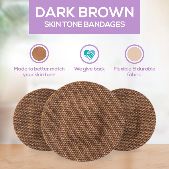 Tru-Colour Skin Tone Spot Bandages: Dark Brown Single Bag (50-Count, Purple Bag) - Tru-Colour Bandages