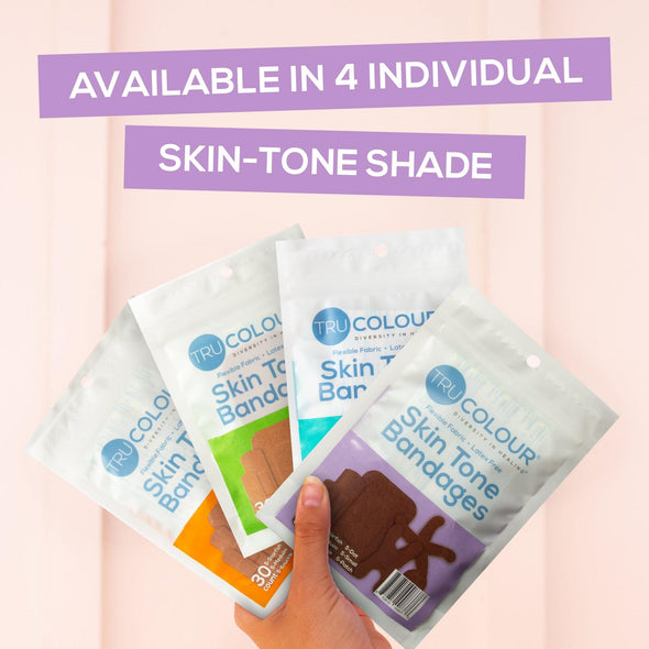 Tru-Colour Skin Tone Assorted Bandages: Dark Brown Single Bag (30-Count, Purple Bag) - Tru-Colour Bandages