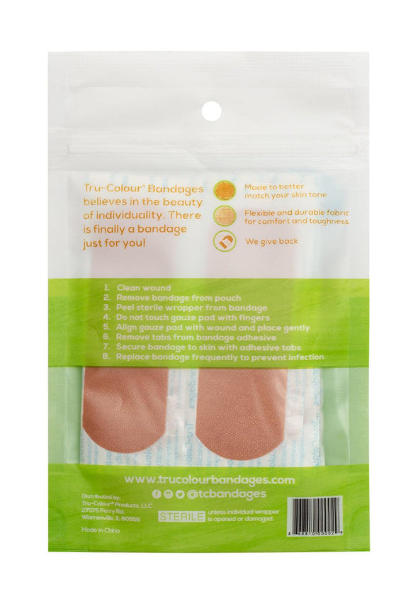 Tru-Colour Skin Tone Bandages: Olive-Moderate Brown (Green Bag) - Tru-Colour Bandages
