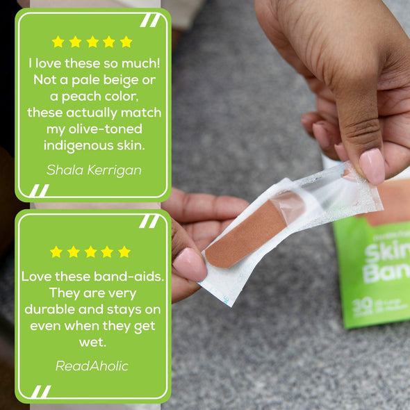 Tru-Colour Skin Tone Bandages: Olive-Moderate Brown (Green Bag) - Tru-Colour Bandages